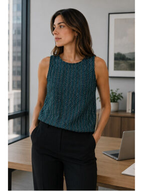Women's J.Crew Sleeveless Top Size S Green Blue Summer